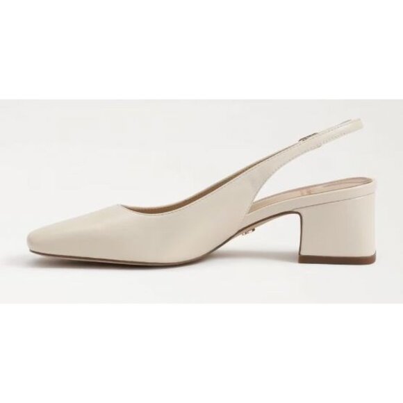 NIB Sam Edelman Terra Slingback Block Heel Ivory Leather Size US 5 $140 [jb] - Picture 5 of 16
